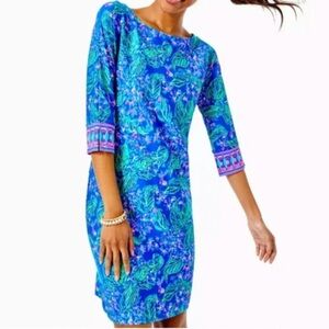 Lilly Pulitzer Braedyn UPF 50+ Dress in the Eclipse Blue Serenade